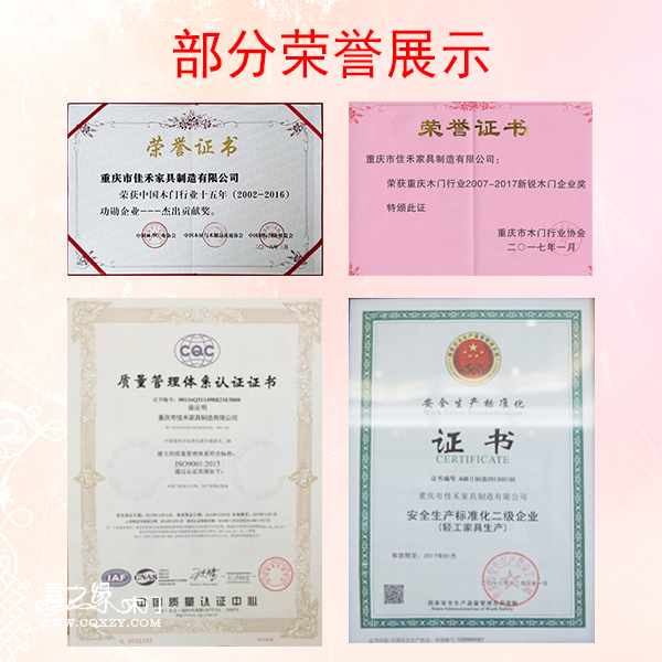 佳禾公司荣誉证书
